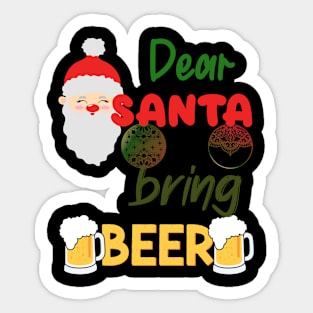 Christmas Santa Bring Beer lovers Sticker